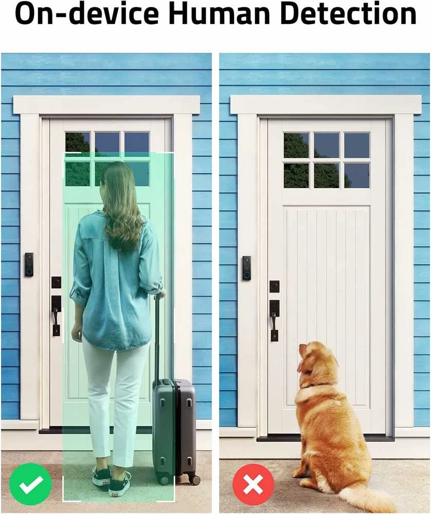 eufy Security Video Doorbell S220 bevielis 2K vaizdo durų skambutis su gongu, juodas