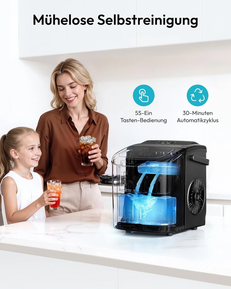 Euhomy ledo kubelių gaminimo aparatas, 1.2 l talpa, 90 W, DE-IM06D-02-AZ-HM