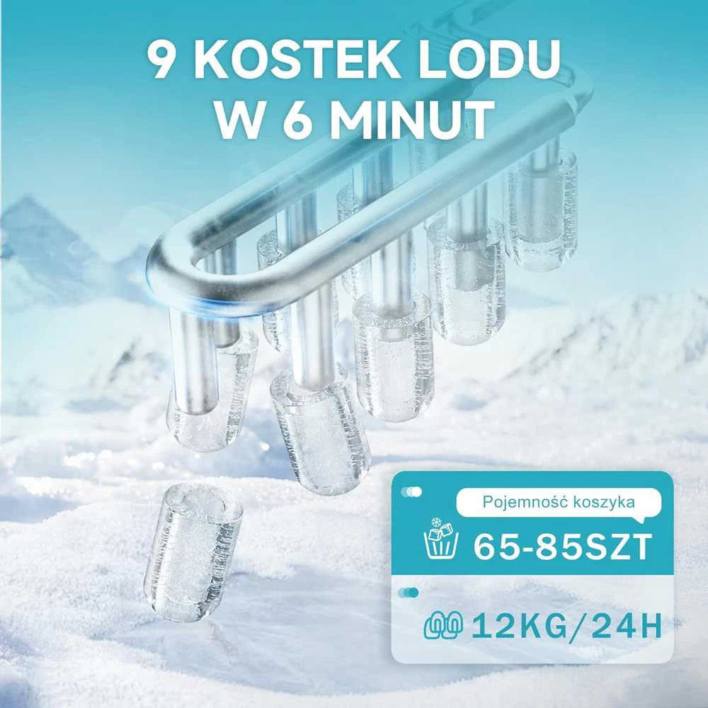 EUHOMY ledo kubelių gaminimo aparatas, 12 kg per parą, nerūdijančio plieno, 1,2 l talpa