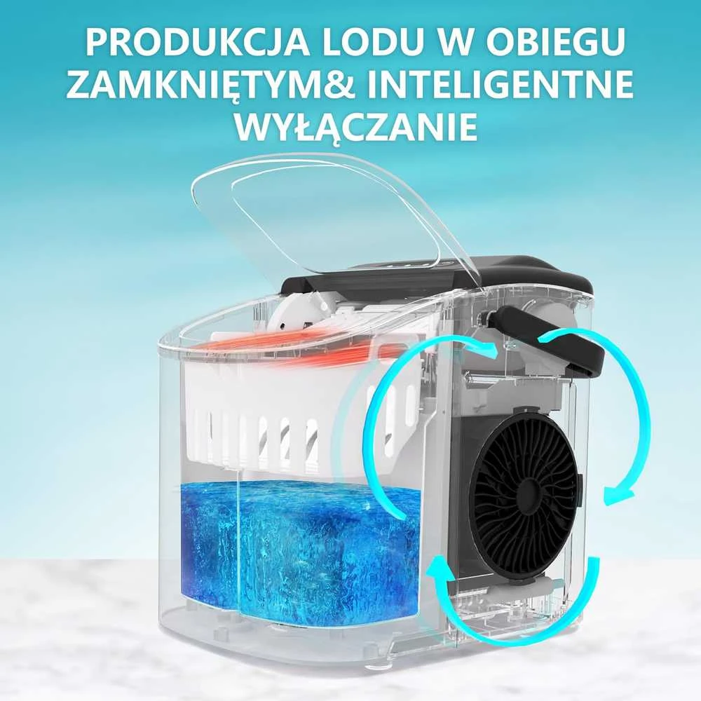 EUHOMY ledo kubelių gaminimo aparatas, 12 kg per parą, nerūdijančio plieno, 1,2 l talpa