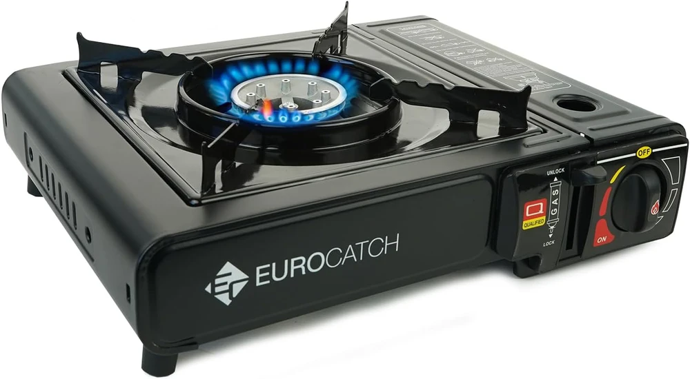 Eurocatch dujinė turistinė viryklė, 2500 W, reguliuojamas liepsnos intensyvumas, piezo uždegimas, aliuminio korpusas, RAVAV8087