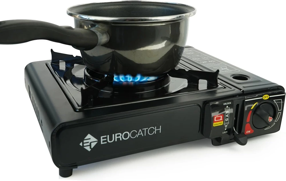 Eurocatch dujinė turistinė viryklė, 2500 W, reguliuojamas liepsnos intensyvumas, piezo uždegimas, aliuminio korpusas, RAVAV8087