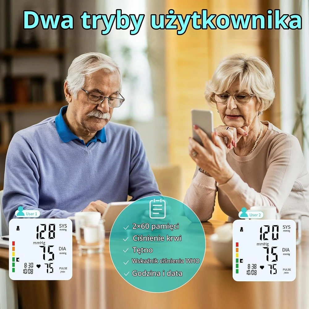 EUROPAPA žastinis kraujospūdžio matuoklis su pulso matavimu, 22–42 cm manžete, 80251