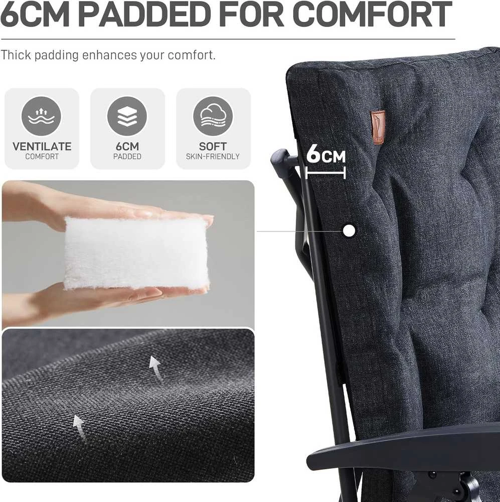 EVER ADVANCED sulankstoma kėdė stovyklavimui su 4 padėčių atlošu, paminkštinta, iki 150 kg
