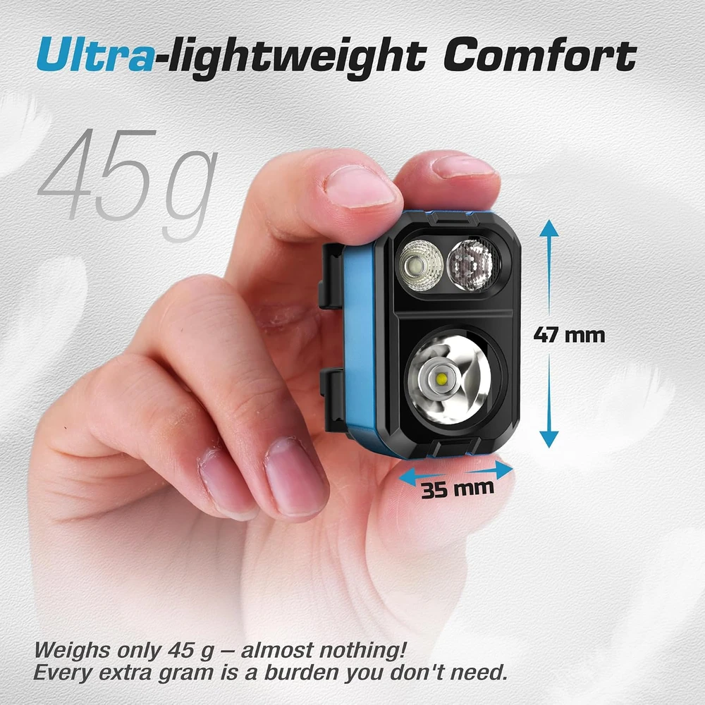 EVERBRITE LED galvos žibintas, įkraunamas per USB-C, 400 lm, IP67, E021077AE