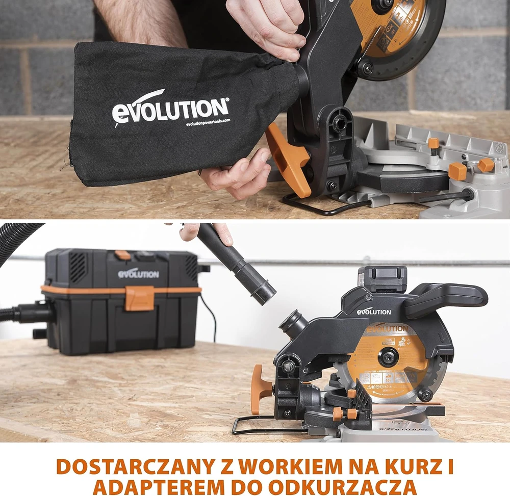 Evolution Power Tools akumuliatorinė nuožulinė pjovimo staklės R185CMS-Li, 185 mm, be akumuliatoriaus