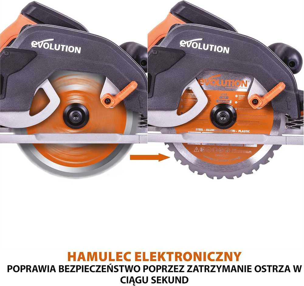 Evolution Power Tools diskinis pjūklas 1600 W, 185 mm, kampo reguliavimas, su 1020 mm kreipiamąja, 027-0003