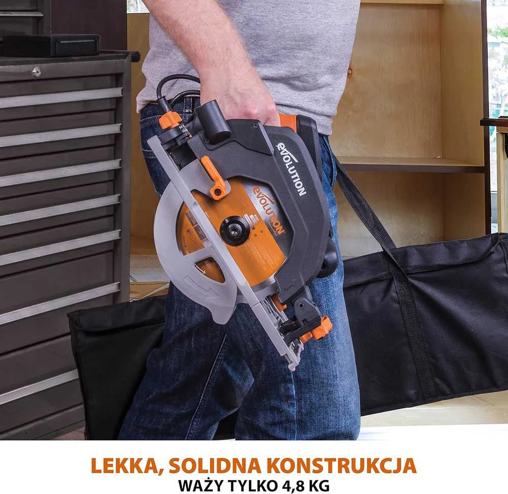 Evolution Power Tools diskinis pjūklas 1600 W, 185 mm, kampo reguliavimas, su 1020 mm kreipiamąja, 027-0003