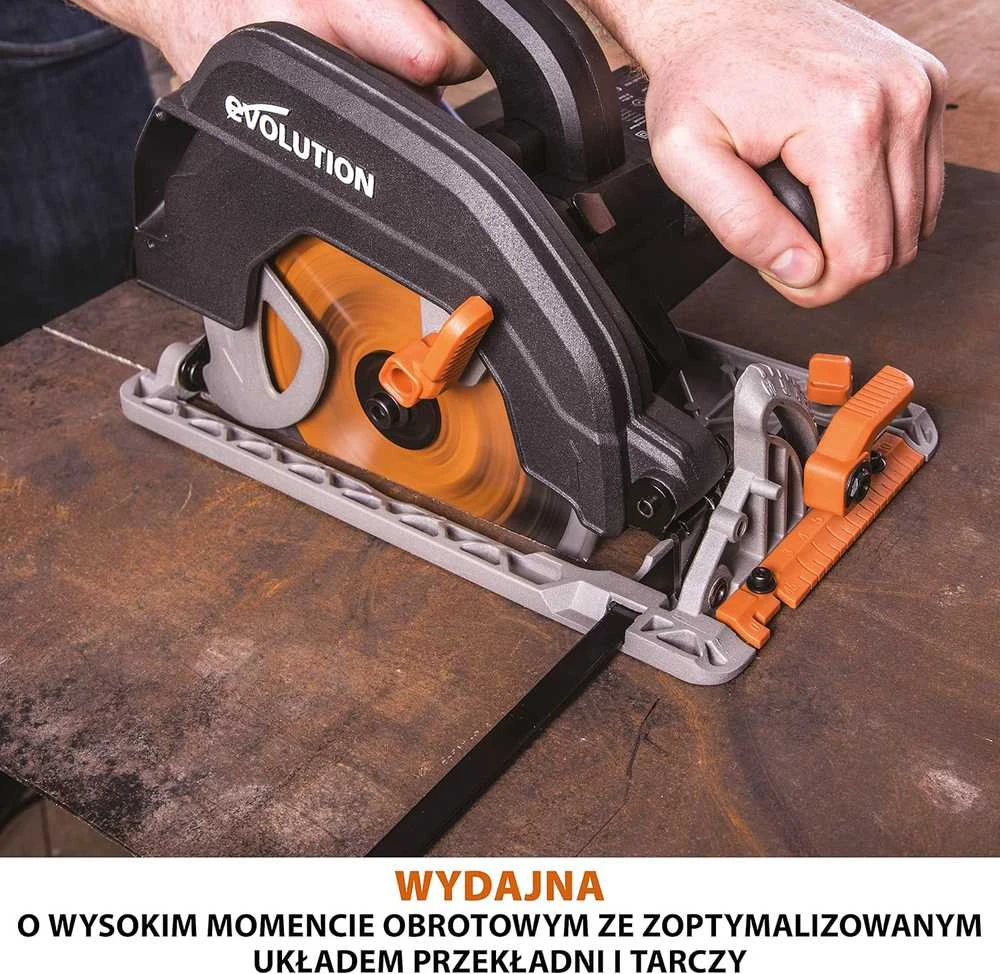 Evolution Power Tools diskinis pjūklas 1600 W, 185 mm, kampo reguliavimas, su 1020 mm kreipiamąja, 027-0003