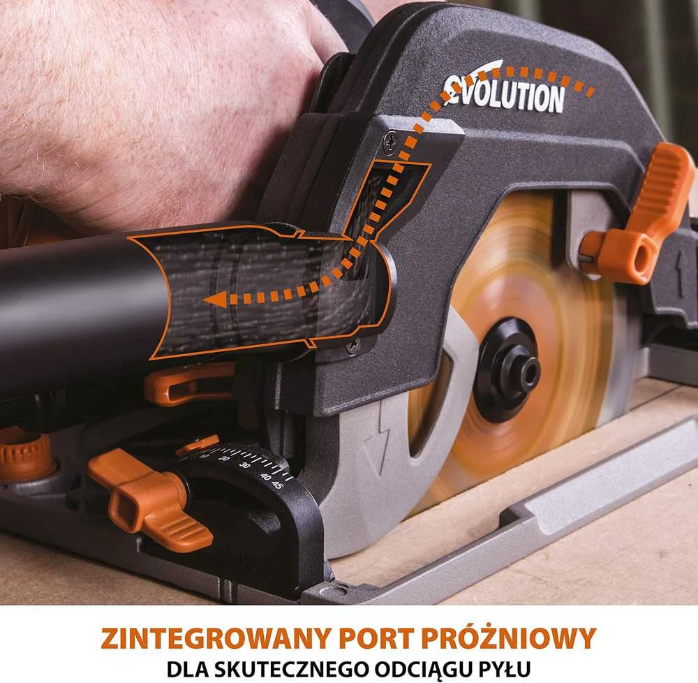 Evolution Power Tools diskinis pjūklas 1600 W, 185 mm, kampo reguliavimas, su 1020 mm kreipiamąja, 027-0003
