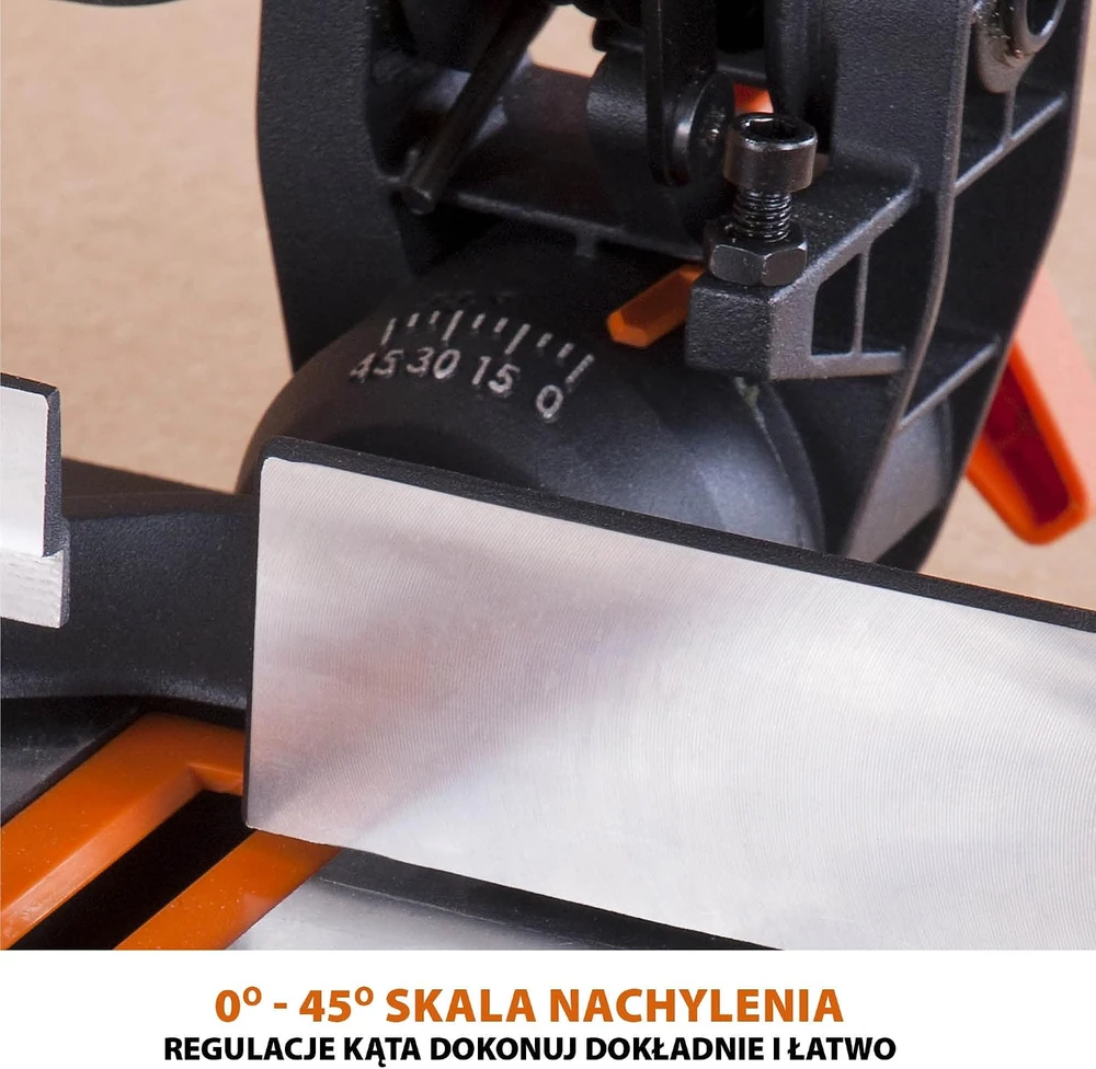 Evolution Power Tools kombinuota skersavimo pjūklas 1200 W 210 mm, R210CMS modelis, pjovimo kampai 45°, komplekte TCT diskas