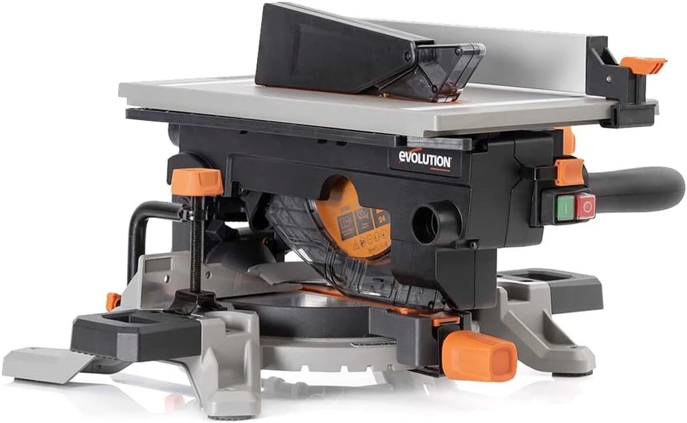 Evolution Power Tools staklės R210MTS-G2, 210 mm, 1500 W, daugiafunkcė miterio ir stalo pjūklas