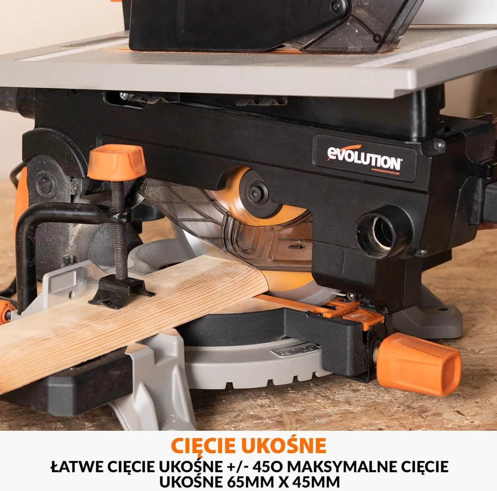 Evolution Power Tools staklės R210MTS-G2, 210 mm, 1500 W, daugiafunkcė miterio ir stalo pjūklas
