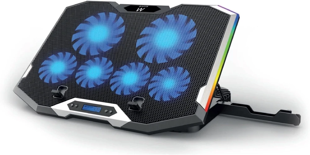 Ewent EW1260 nešiojamojo kompiuterio aušinimo stovas su 6 ventiliatoriais ir RGB apšvietimu