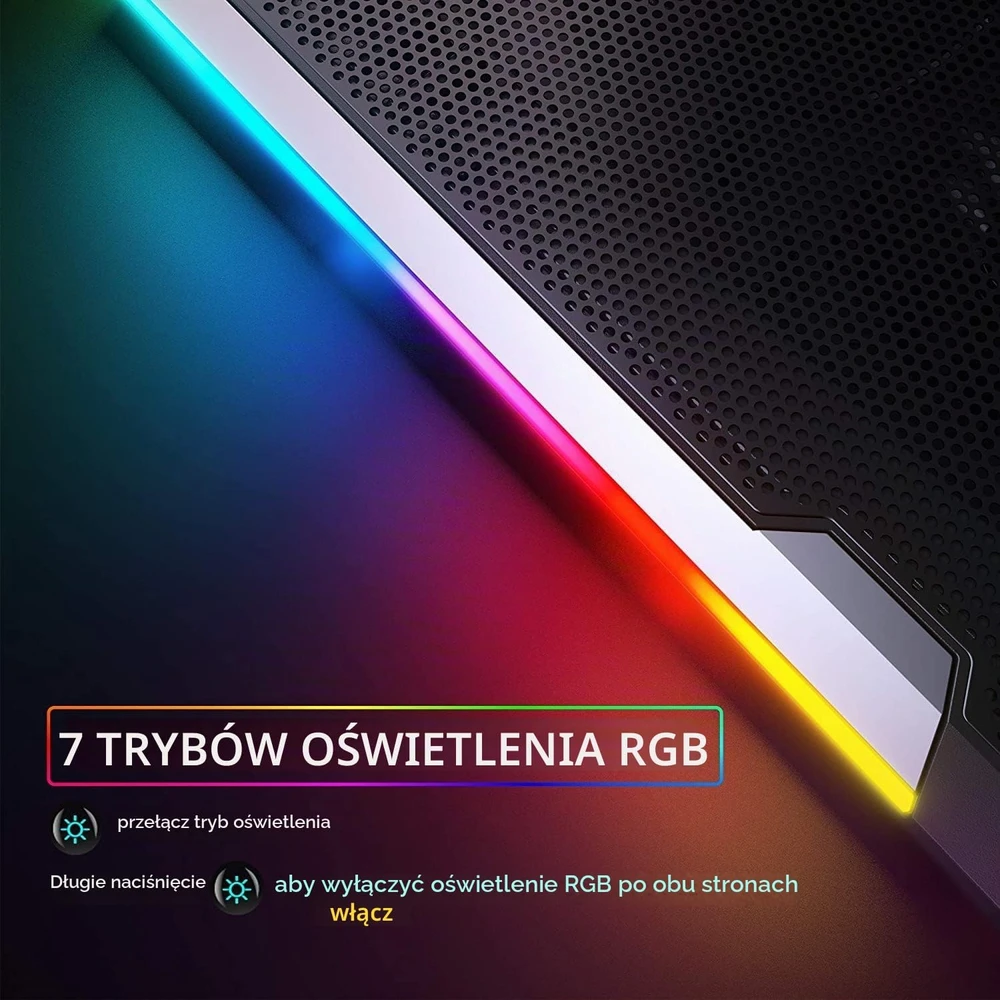 Ewent EW1260 nešiojamojo kompiuterio aušinimo stovas su 6 ventiliatoriais ir RGB apšvietimu