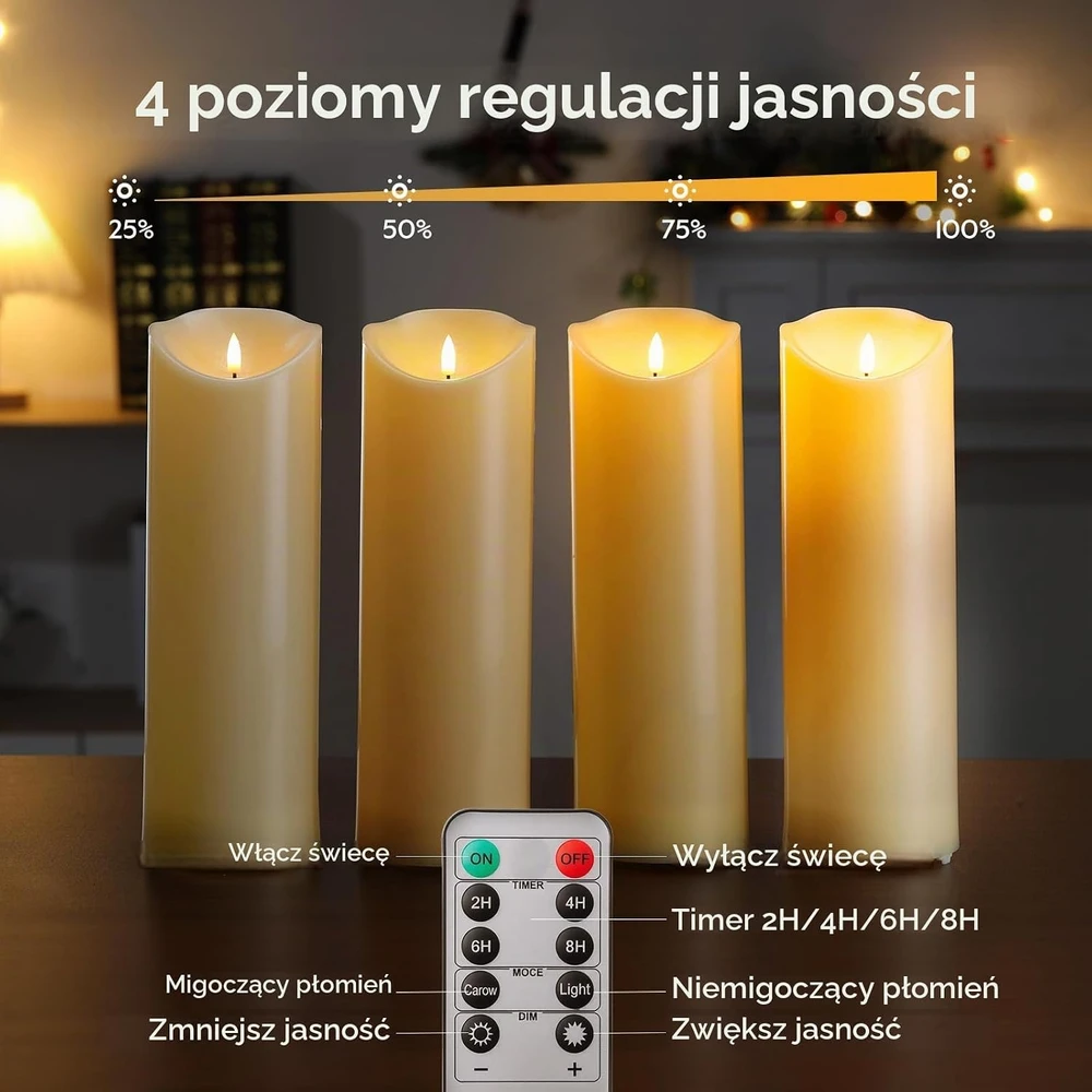 EXTSUD LED žvakė, 31,5 cm, su nuotoliniu valdymu, 2338242