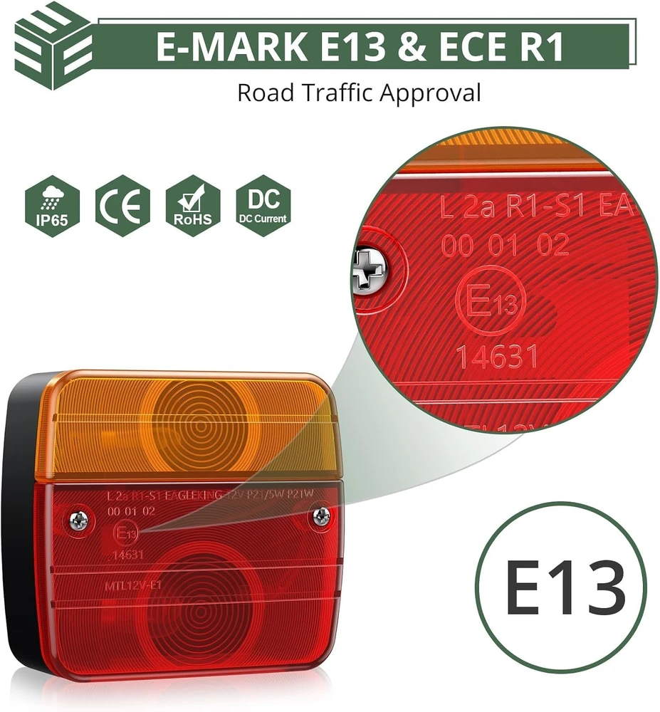 EYPINS universalūs LED galiniai priekabos žibintai 12 V, 21 W, 7 kontaktų, 7.5 m, MY363a