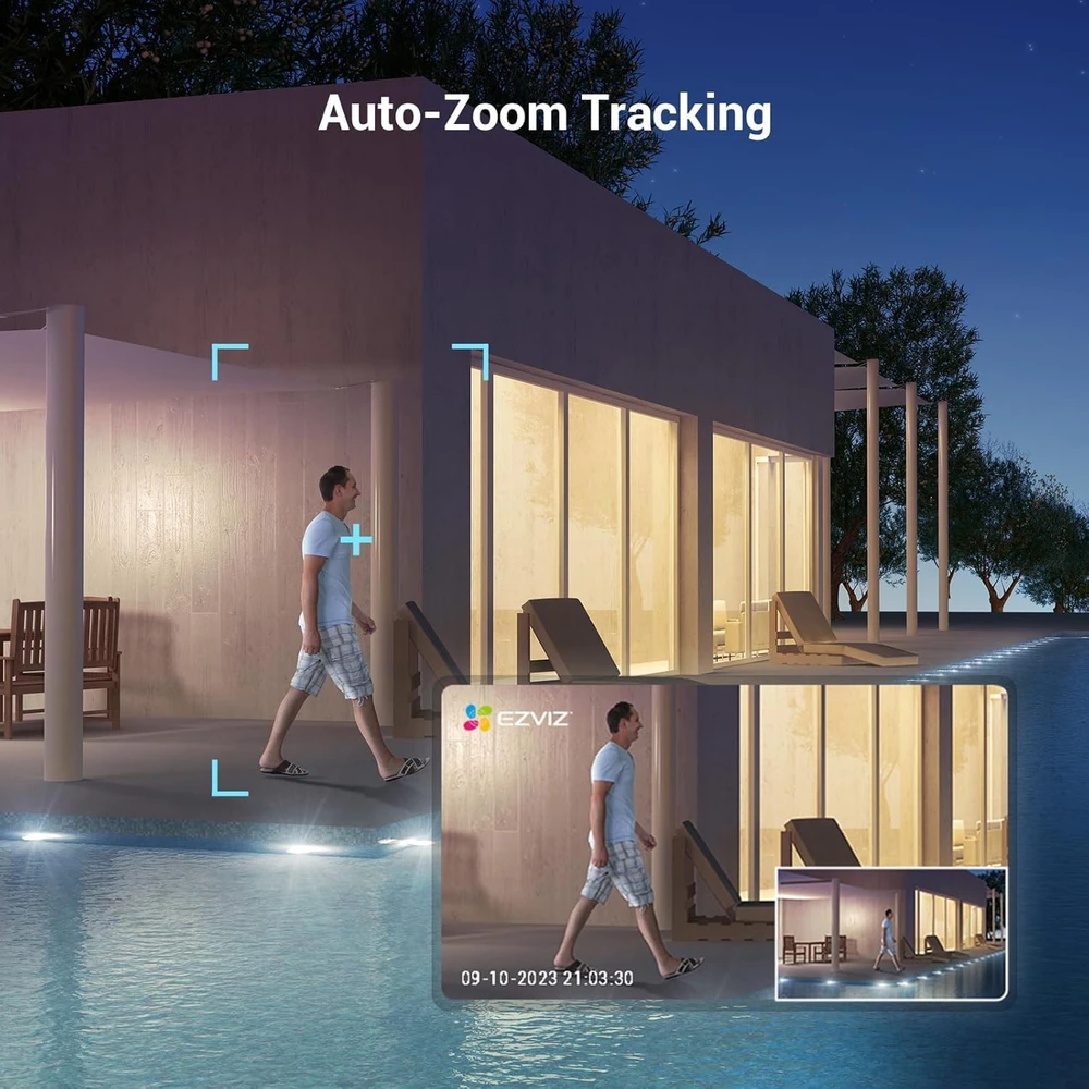 EZVIZ lauko stebėjimo kamera WiFi 4 MP 360° automatiniu sekimu spalvotu naktiniu matymu C8c 4 MP