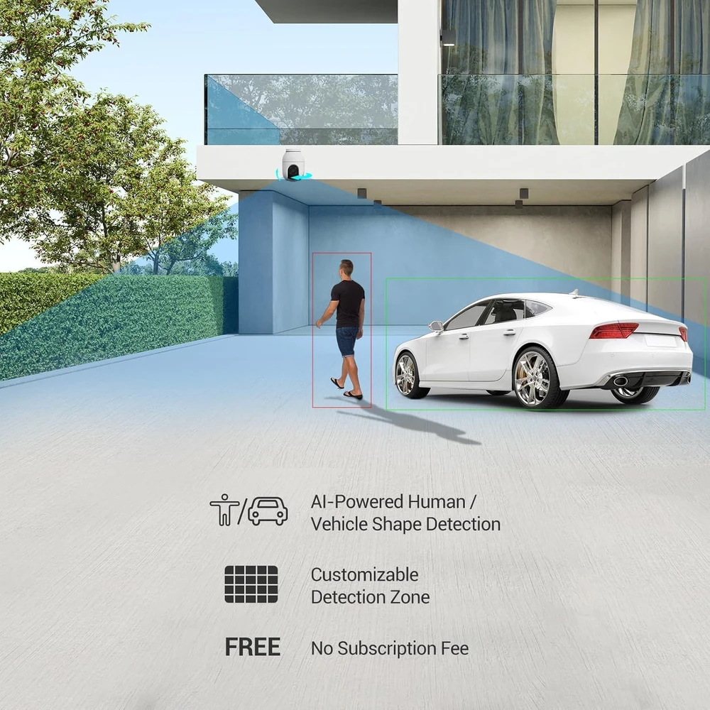 EZVIZ lauko stebėjimo kamera WiFi 4 MP 360° automatiniu sekimu spalvotu naktiniu matymu C8c 4 MP