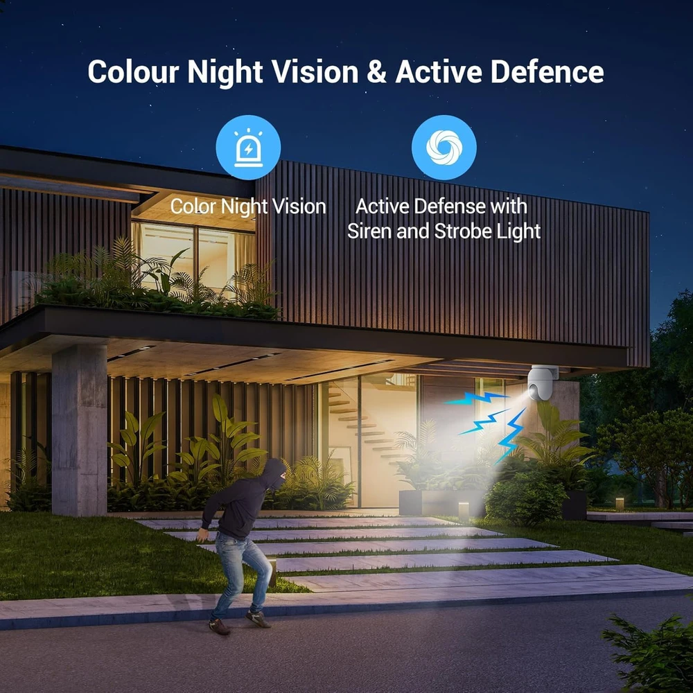 EZVIZ lauko stebėjimo kamera WiFi 4 MP 360° automatiniu sekimu spalvotu naktiniu matymu C8c 4 MP