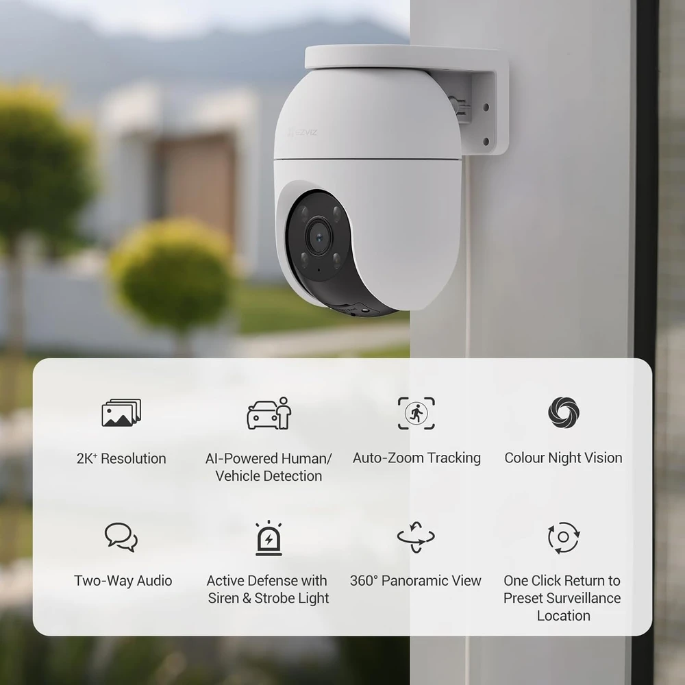 EZVIZ lauko stebėjimo kamera WiFi 4 MP 360° automatiniu sekimu spalvotu naktiniu matymu C8c 4 MP