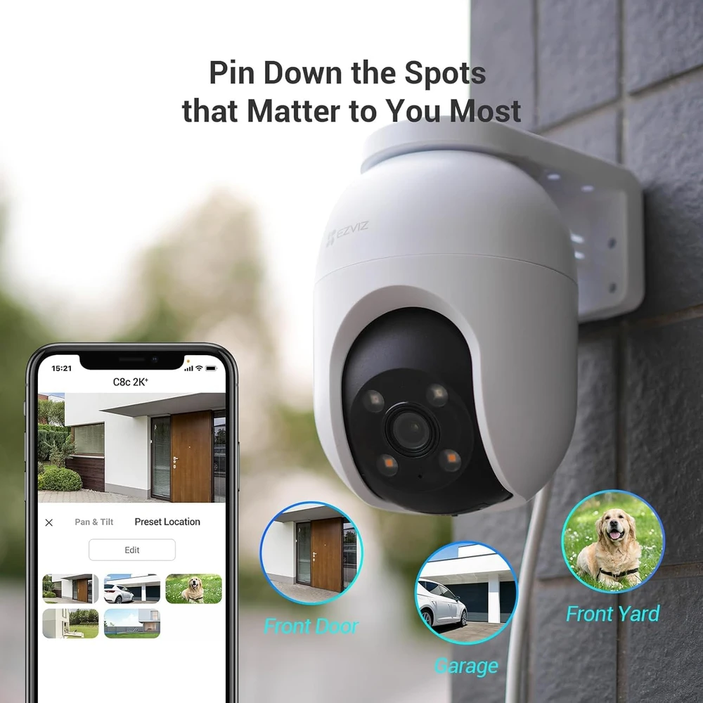 EZVIZ lauko stebėjimo kamera WiFi 4 MP 360° automatiniu sekimu spalvotu naktiniu matymu C8c 4 MP