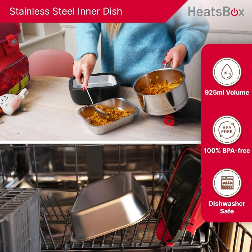 HeatsBox HB-04-102B elektrinė priešpiečių dėžutė 100 W 0,925 L Juodas Suaugusiųjų