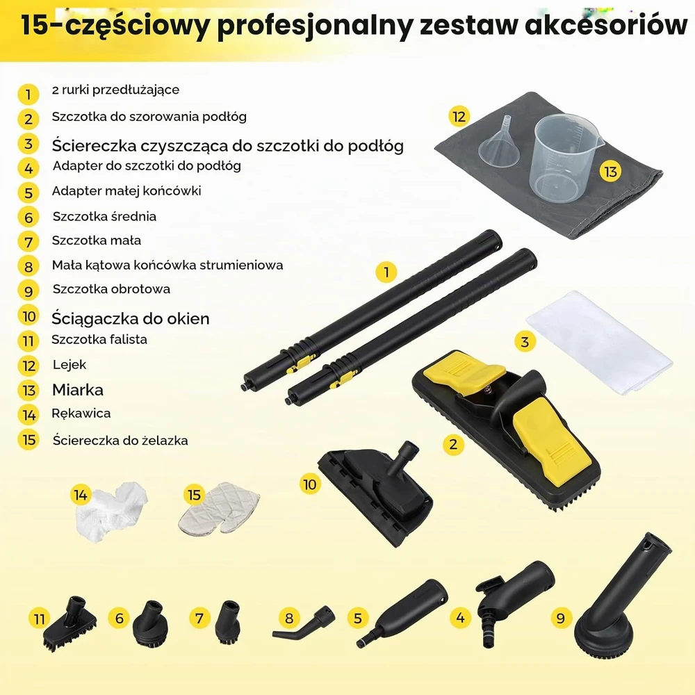 FANTASK garinis valytuvas 2000 W, 5 bar, 1.8 l, ES10431DE-YW-VC