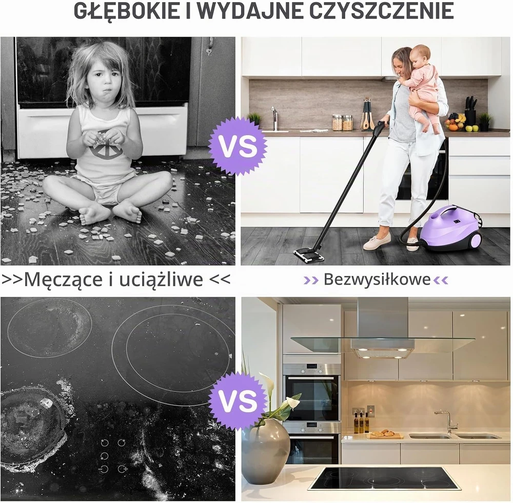 FANTASK garų valytuvas 2000 W, 1.5 l, 4 bar, 108 °C, 19 priedų, 10530DEES-PU-VC