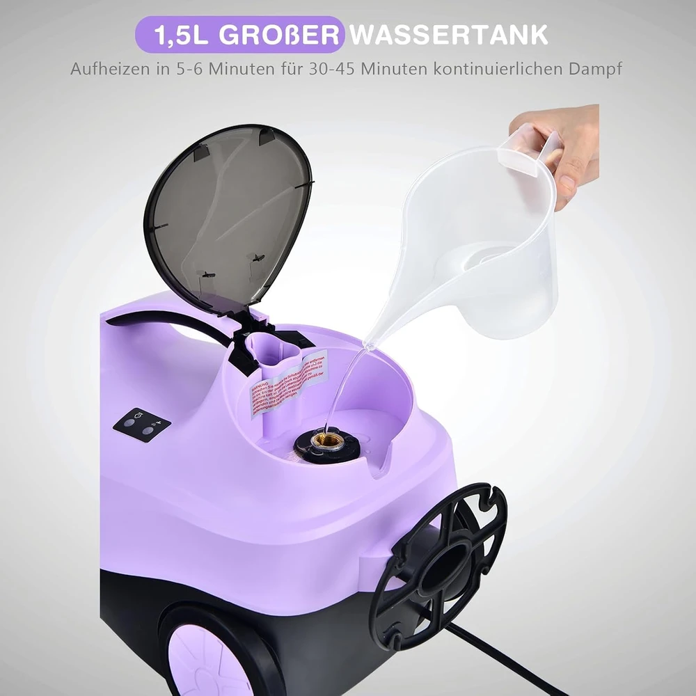 FANTASK garų valytuvas 2000 W, 1.5 l, 4 bar, 108 °C, 19 priedų, 10530DEES-PU-VC