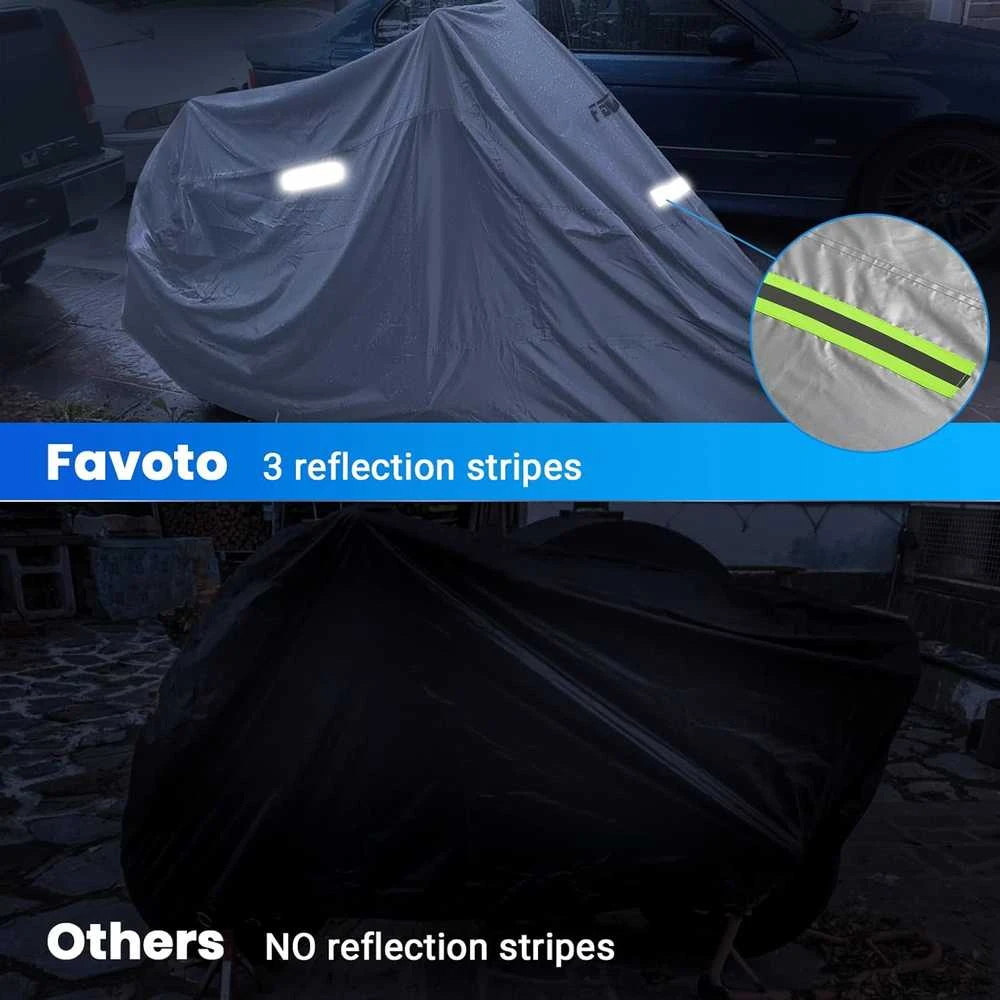 Favoto motociklo uždangalas, lauko apsauga, 210D Oxford audinys, UV ir lietaus, XXXL, FT0154_EU