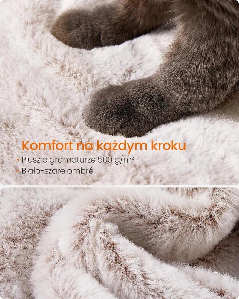 Feandrea draskyklė katėms su minkštu užvalkalu, skirta didelėms katėms, 135 cm, ombre ruda-balta, PCT162M01
