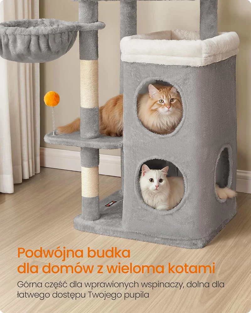 Feandrea kačių draskyklė su guoliais ir platformomis, 152 cm, PCT007G01