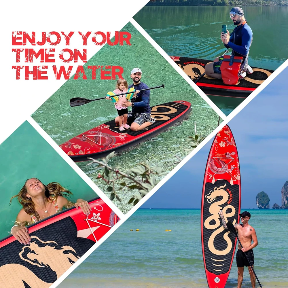 FEATH-R-LITE pripučiama irklentė SUP lenta 335x82x15 cm, PVC, su pompa ir kuprine, raudona, SUPFR17Q