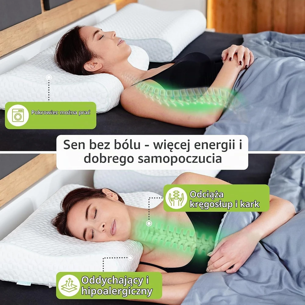 Feela ortopedinė pagalvė, 60 × 40 cm, reguliuojamo aukščio, 202 401