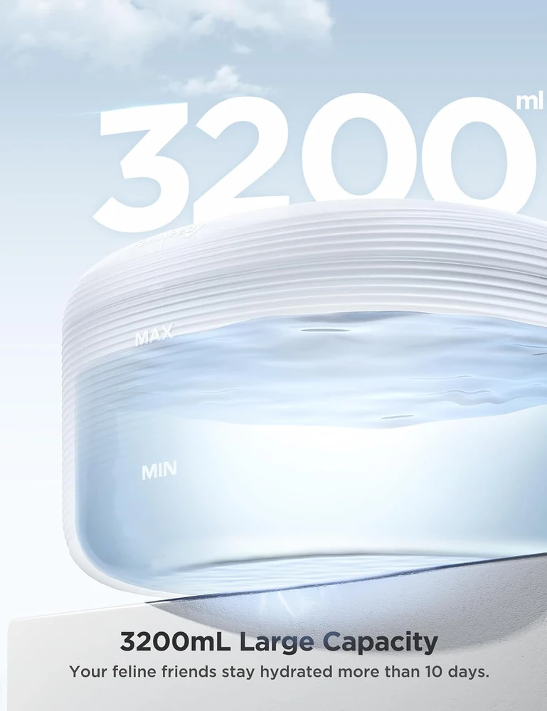 FEELNEEDY kačių vandens fontanas 3,2 l su 4 pakopų filtravimu FN-W06-Baltas
