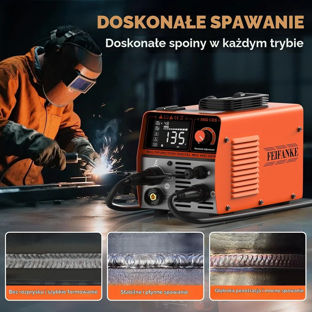 FEIFANKE MIG135 inverterinis suvirinimo aparatas MIG/ARC/Lift TIG, 135 A, 4000 W, MIG135-230V