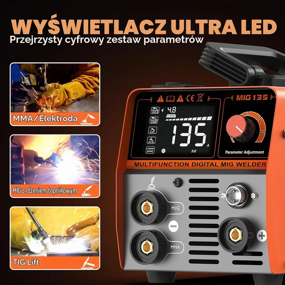 FEIFANKE MIG135 inverterinis suvirinimo aparatas MIG/ARC/Lift TIG, 135 A, 4000 W, MIG135-230V