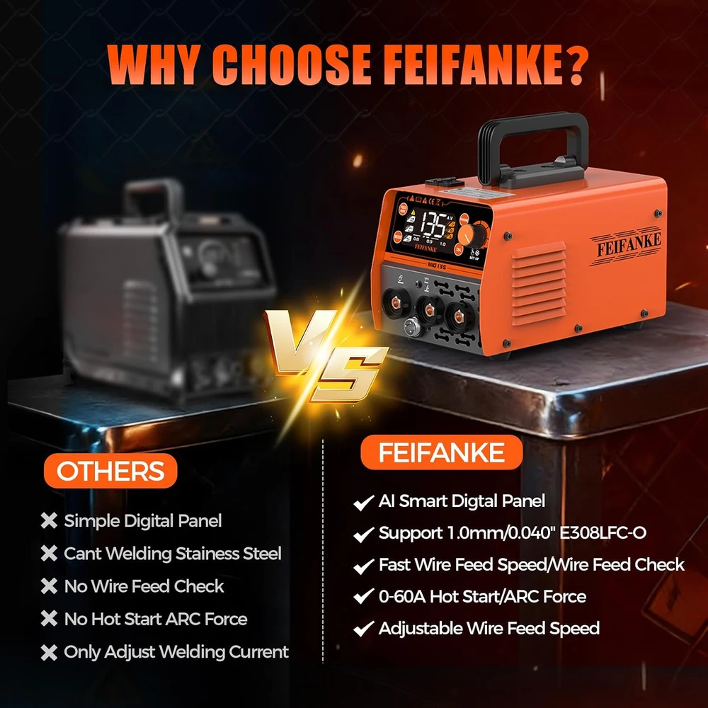 FEIFANKE suvirinimo aparatas MIG135 MIG/ARC/Lift TIG, 135 A, 230 V