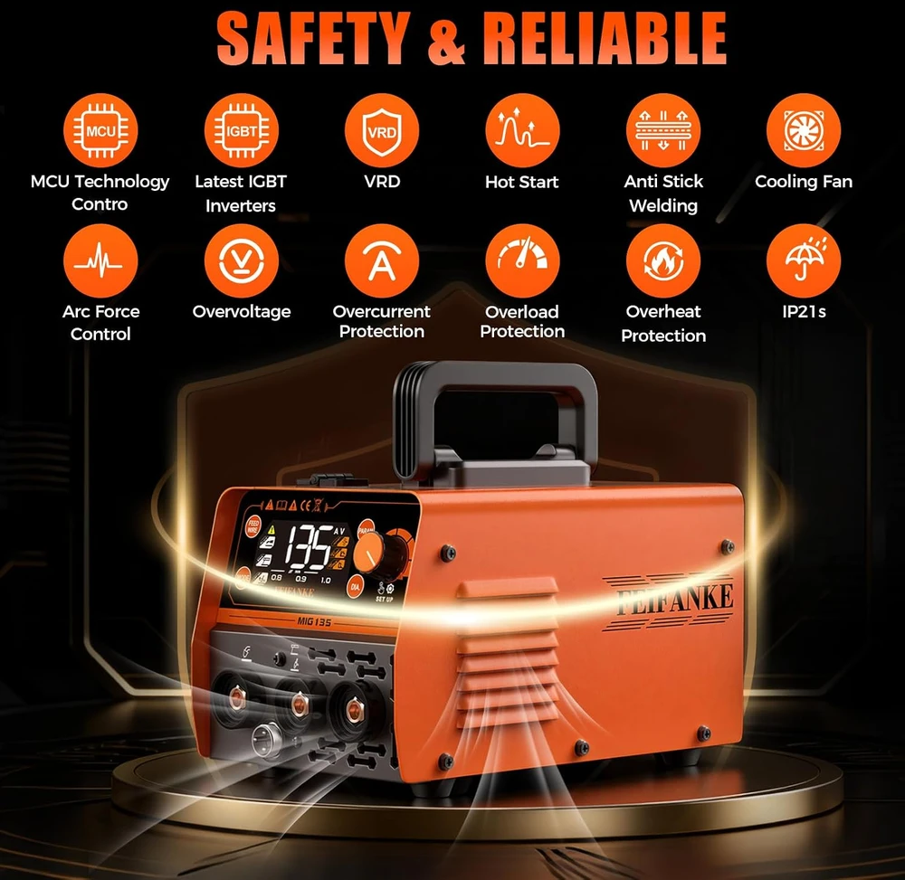 FEIFANKE suvirinimo aparatas MIG135 MIG/ARC/Lift TIG, 135 A, 230 V