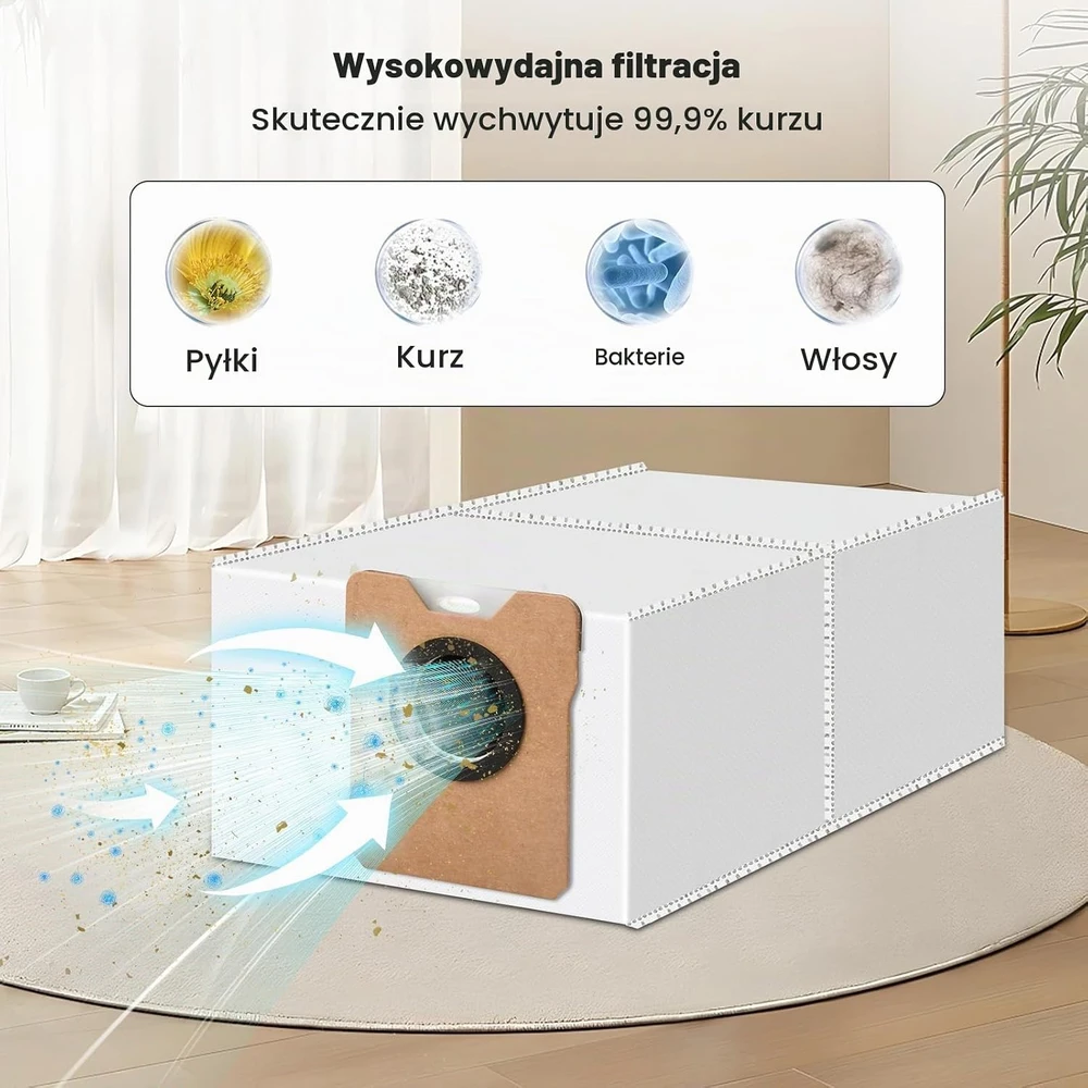 Fenkabs dulkių maišeliai robotui dulkių siurbliui Eufy Omni C20/C10, 10 vnt., 3.1 l