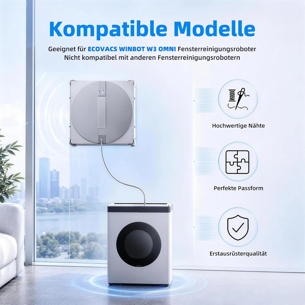Fenkabs mikropluošto valymo šluostės su laikikliais, skirtos Ecovacs Winbot W3 Omni, 3 vnt.