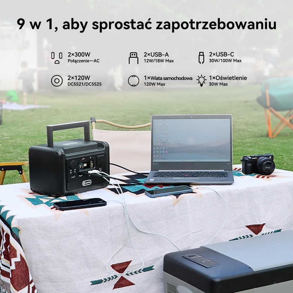 Ff Flashfish Flashfish nešiojama energijos stotis 300 W 230 Wh LiFePO4 akumuliatorius, 100 W USB-C PD, TELLUS-T300Pro