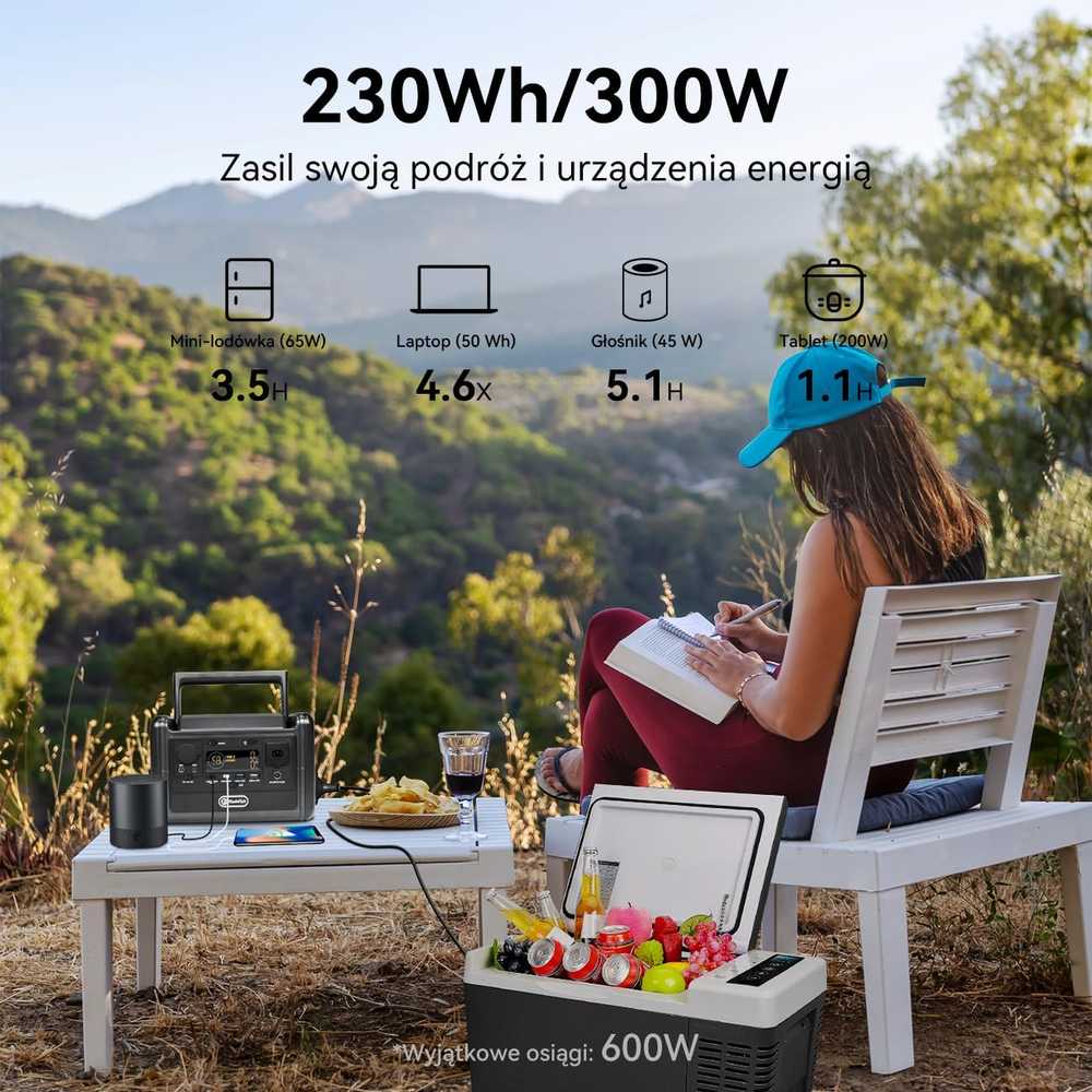 Ff Flashfish Flashfish nešiojama energijos stotis 300 W 230 Wh LiFePO4 akumuliatorius, 100 W USB-C PD, TELLUS-T300Pro