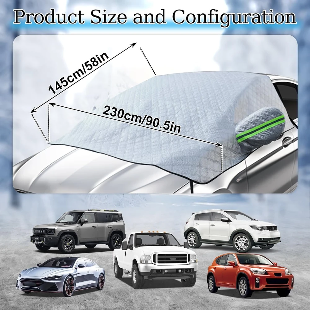 FFTANXS automobilio priekinio stiklo apsauga nuo šalčio ir saulės 230 x 145 cm dangxuezhao