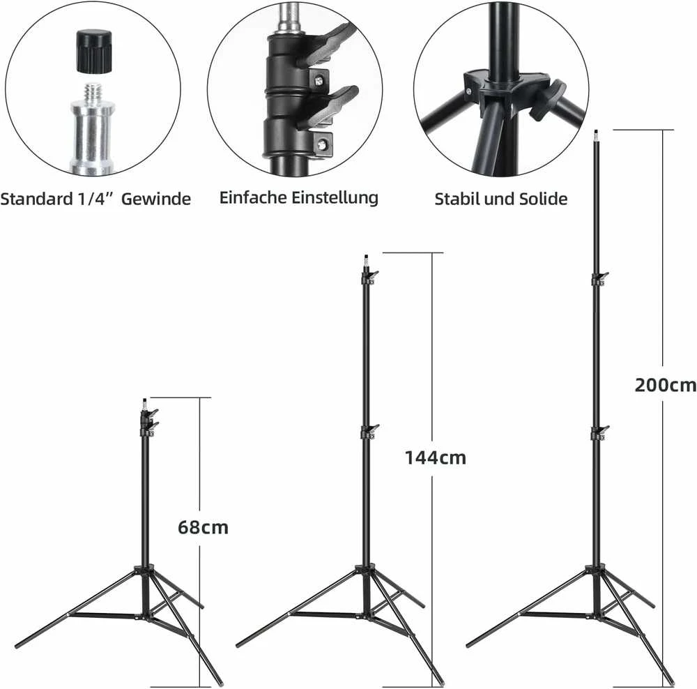 FGen LED studijinis softbox apšvietimo rinkinys, 2x 50x70 cm, 85 W, 2700–6400 K