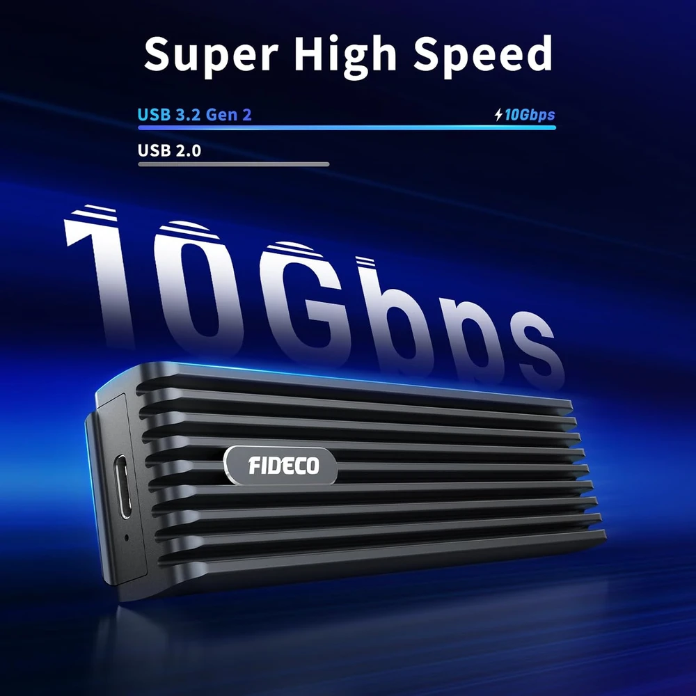 FIDECO M.2 NVMe SSD dėklas su USB 3.2 Gen 2, 10 Gb/s, be įrankių, M211CP