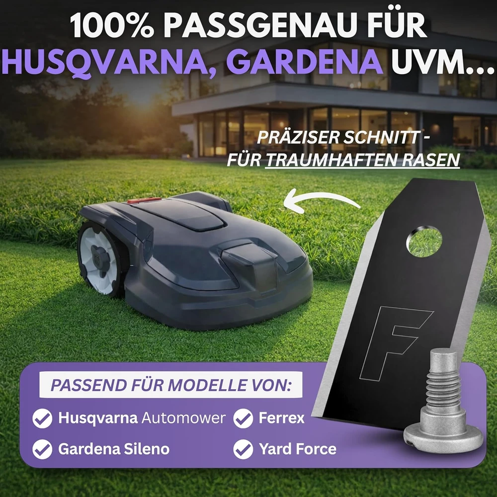 Filzada automatinės vejapjovės peiliai Husqvarna, titano danga, 45 vnt., 0,75 mm storio