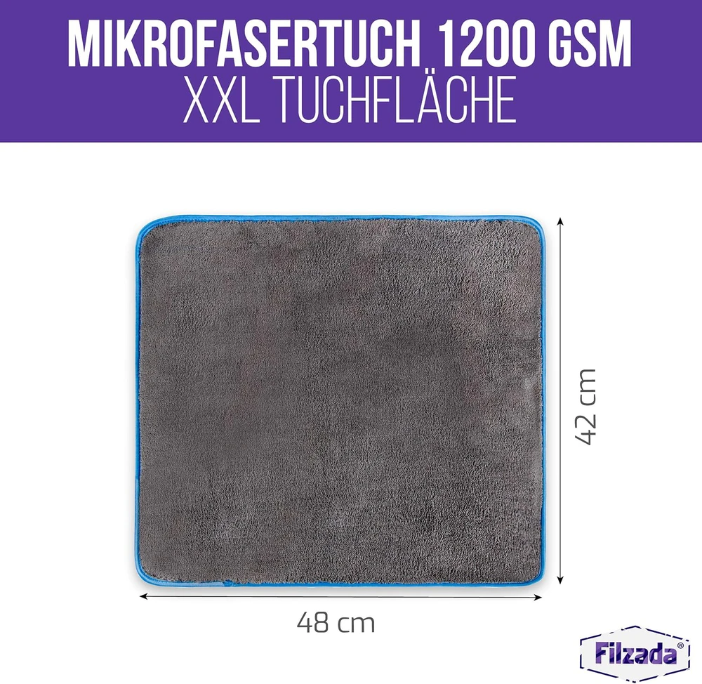 Filzada mikropluošto šluosčių rinkinys automobiliui, 1200 GSM, 42x48 cm, 3 vnt. MF001