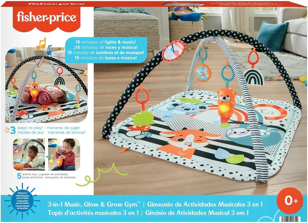 Fisher Price FP veiklos kilimėlis su šviečiančiu ir grojančiu gyvūnėliu